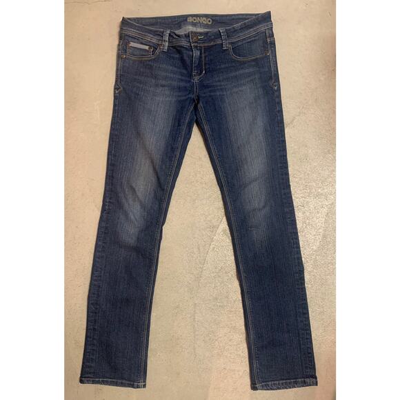 Bongo Jeans Womens 9 Dark Wash Low Rise Embellished Pocket Straight Leg Pants - Picture 5 of 15